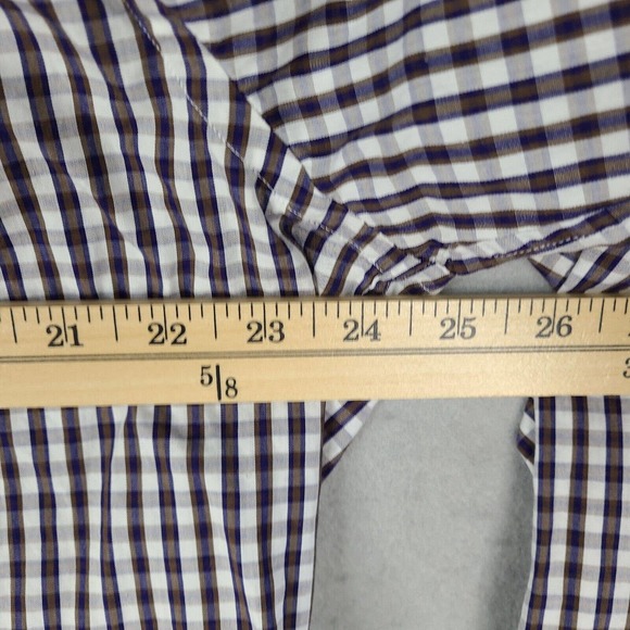 Banana Republic Shirt Men's XL 17-17 1/2 Multicolor Plaid Woven in Italy Fitted - Picture 8 of 10